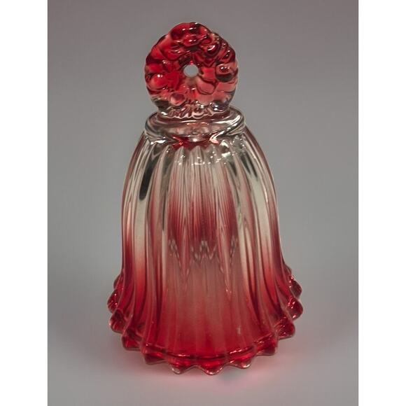 Mikasa Other - Wreath Christmas Holiday Red Clear Crystal Ribbed Glass Bell Decoration Decor